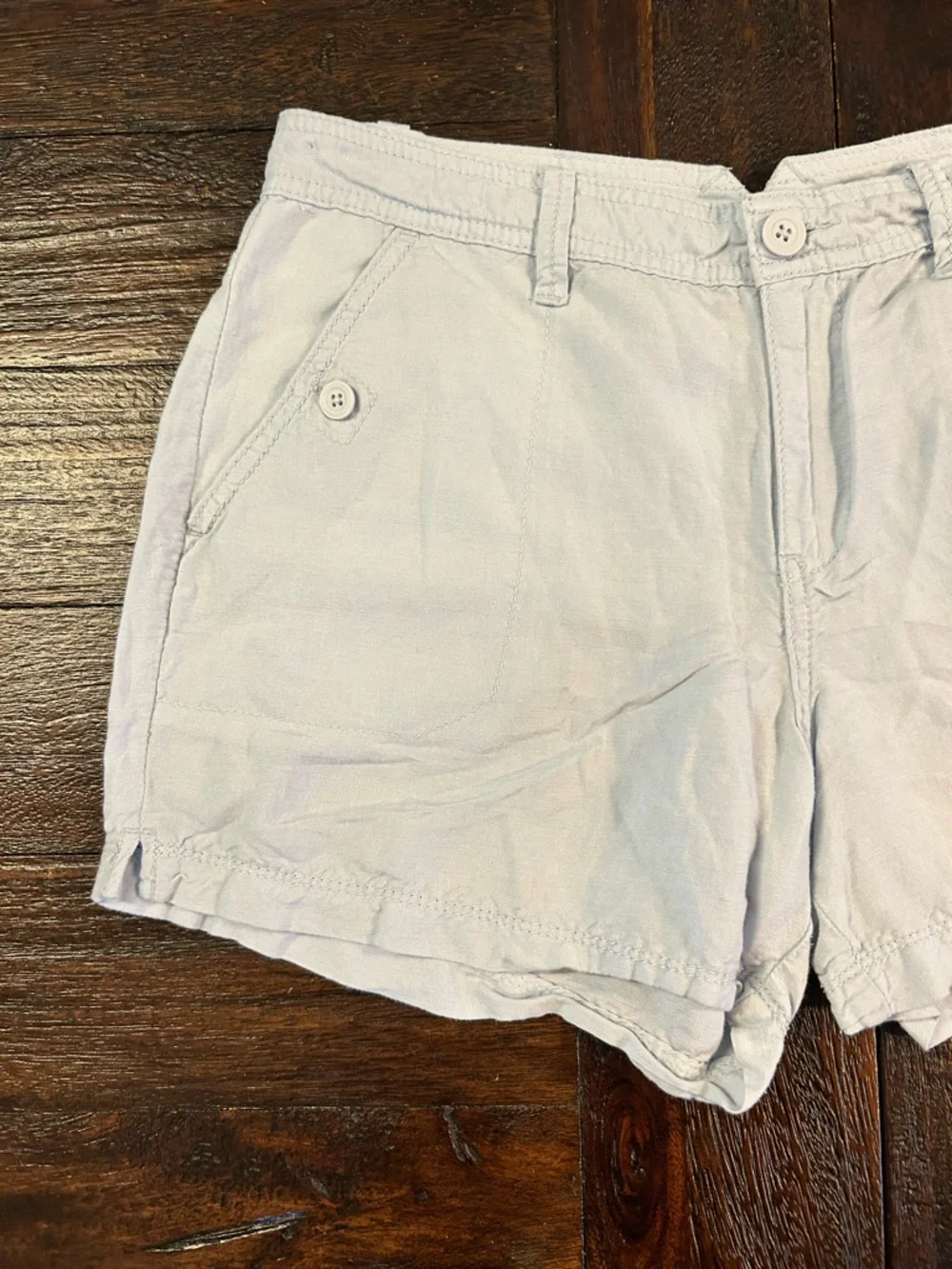 Calvin Klein Jeans Light Blue Women's Lightweight Linen Blend Shorts
